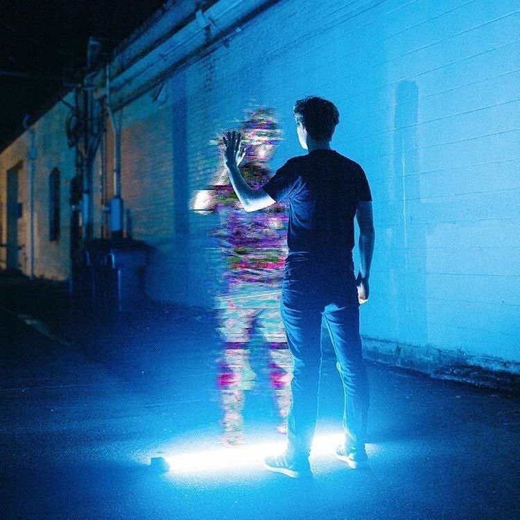 Human meets AI hologram — the output